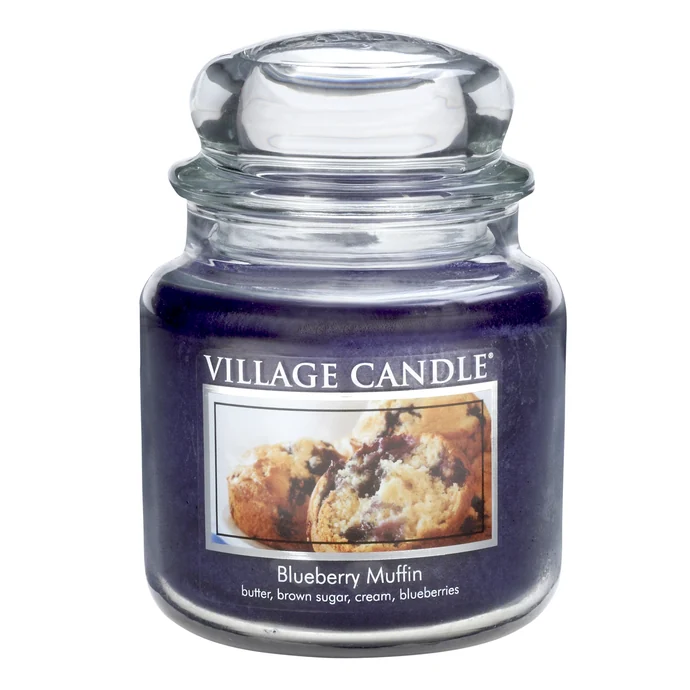 VILLAGE CANDLE / Svíčka ve skle Blueberry muffin - střední