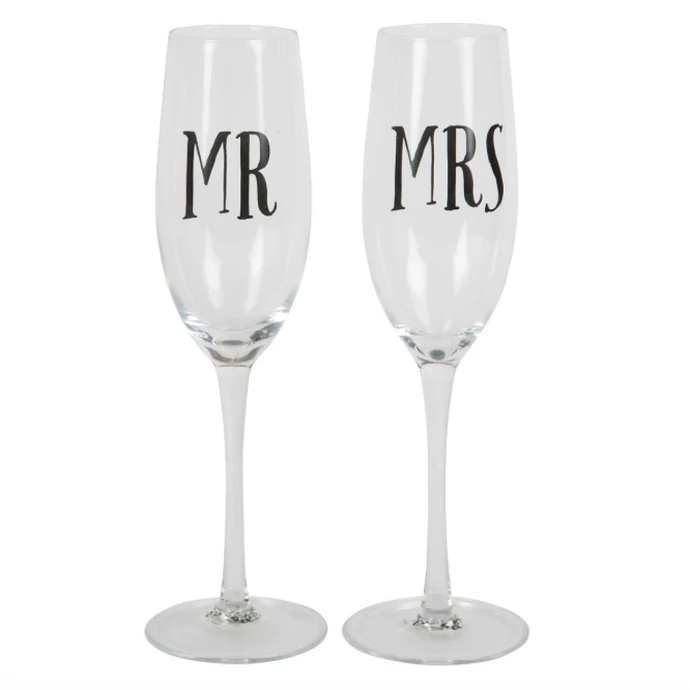 sass & belle / Poháre na šampanské Mr & Mrs