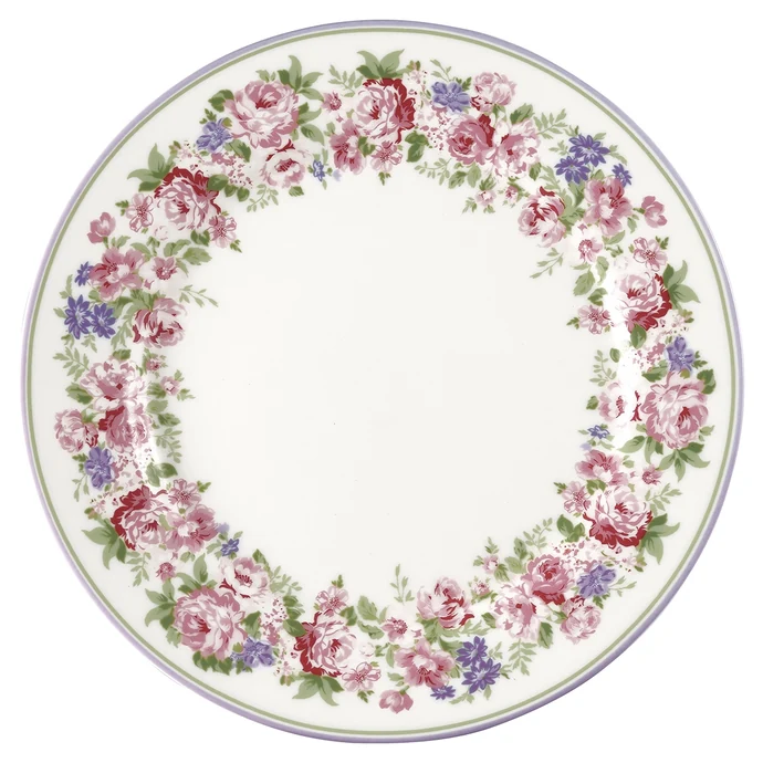 GREEN GATE / Porcelánový tanier Plate Rose White 20,5 cm