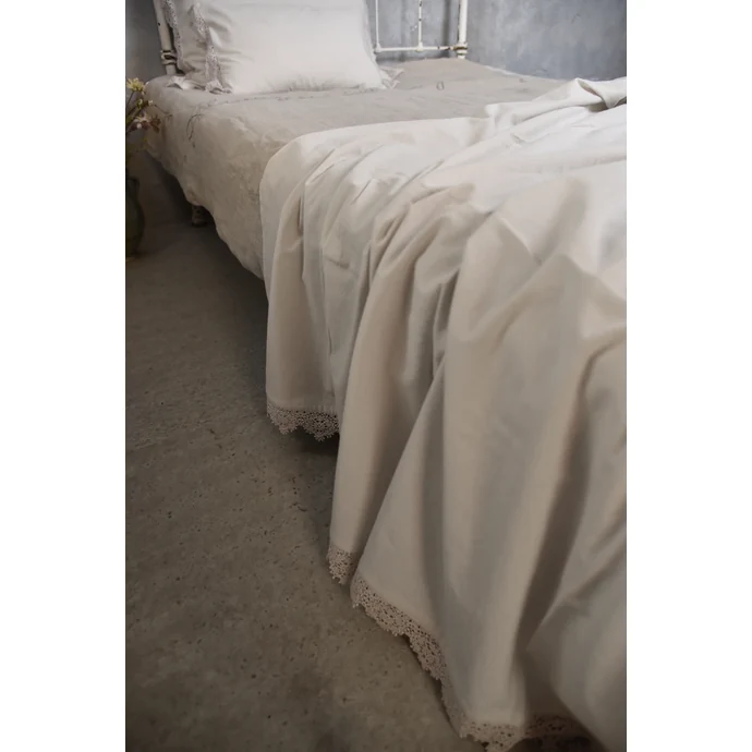 Jeanne d'Arc Living / Bavlnený prehoz na posteľ Lace Beige 140 × 280 cm