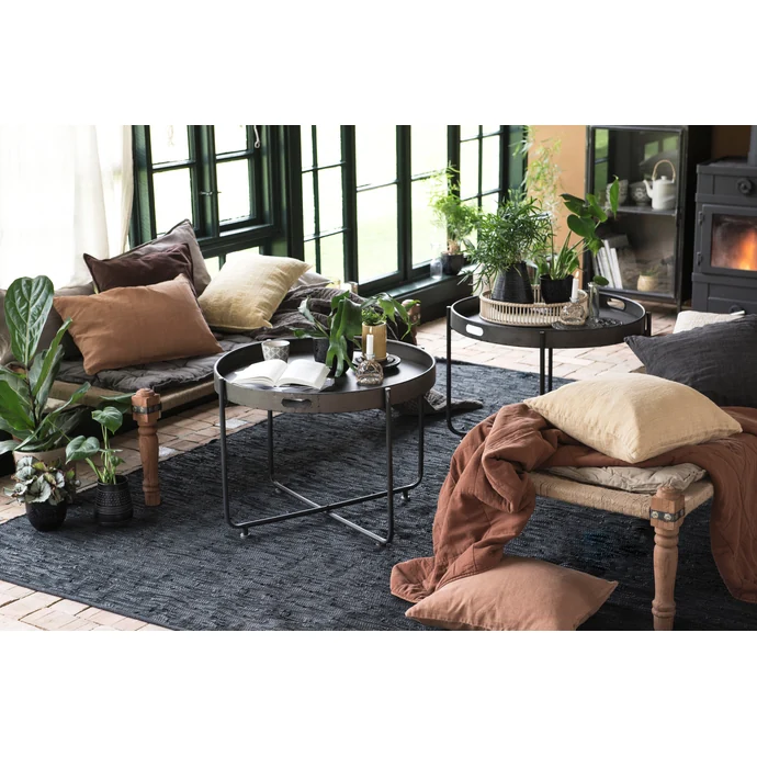 IB LAURSEN / Kožený koberec Black 250x300 cm