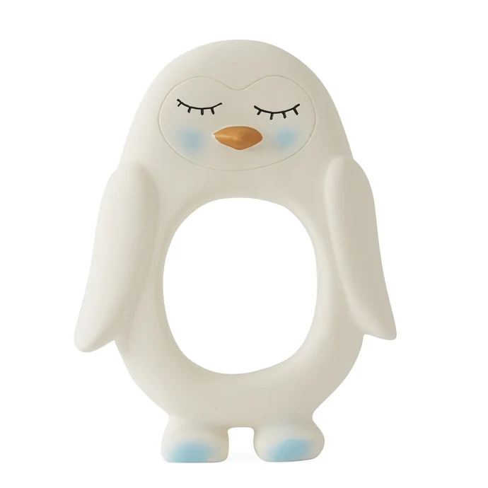 OYOY / Gumové hryzátko pre bábätká Penguin White