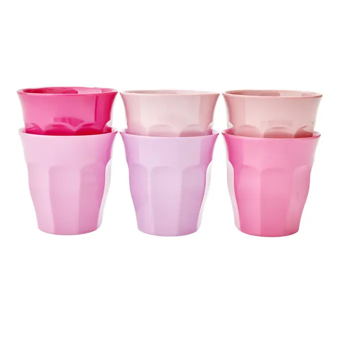 rice / Melamínové poháriky Pink - set 6ks