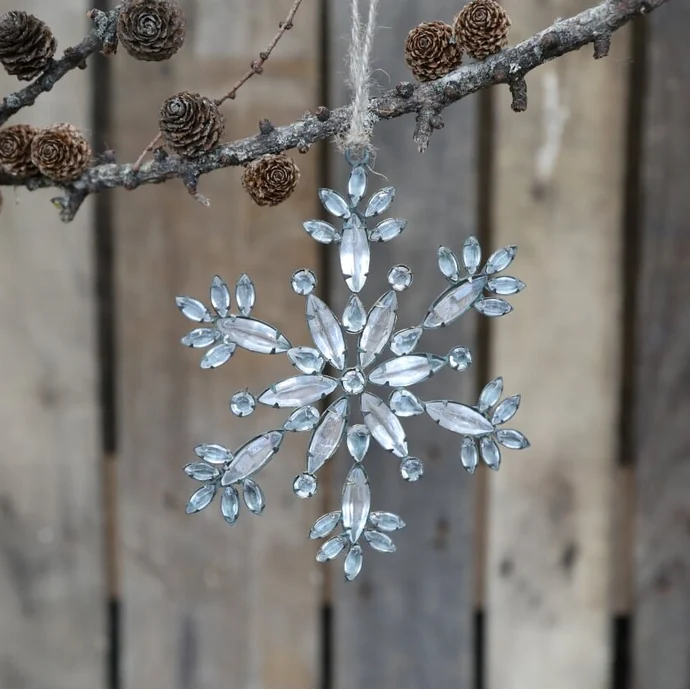 Chic Antique / Závěsná dekorace Snowflake Antique Brass 15 cm