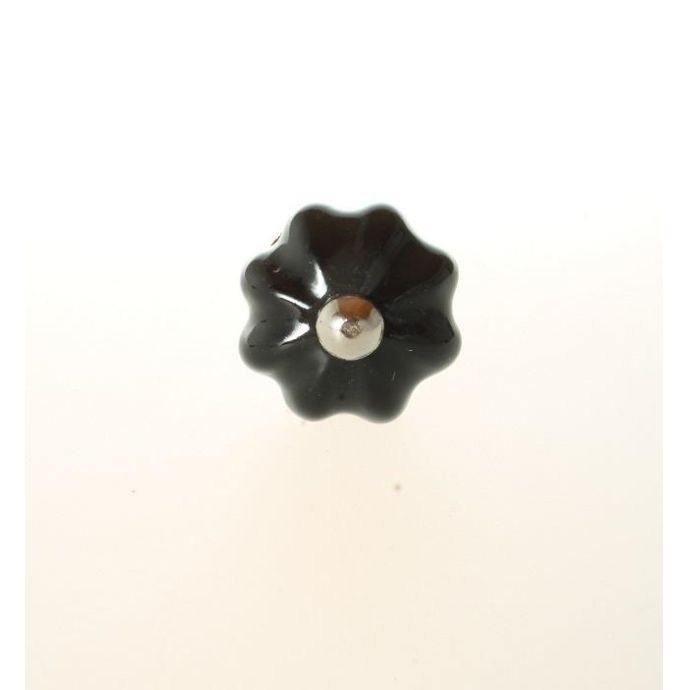 La finesse / Porcelánová úchytka Black Flower