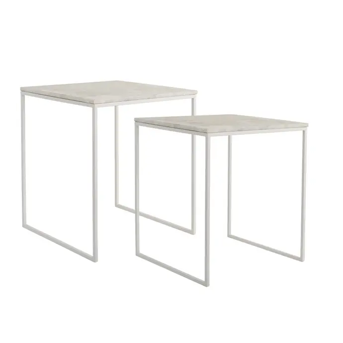 Bloomingville / Kovový stolek s mramorovou deskou White