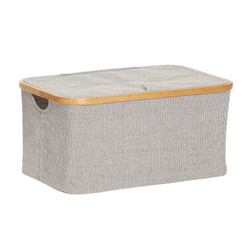 Hübsch / Textilní úložný box Bamboo frame - větší