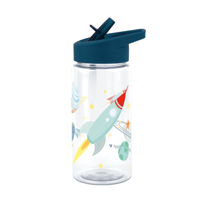 A Little Lovely Company / Dětská lahev s brčkem Space 450 ml