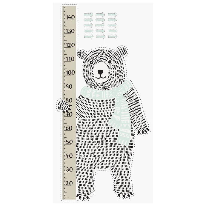 Bloomingville / Nástenná nálepka - detský meter Bear
