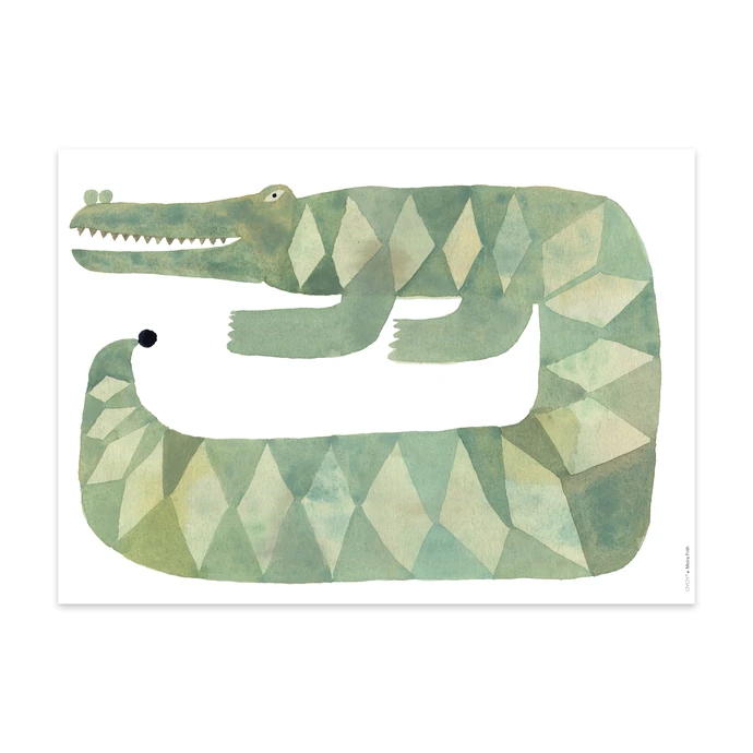 OYOY / Plakát Crocodile Gustav 50x70cm