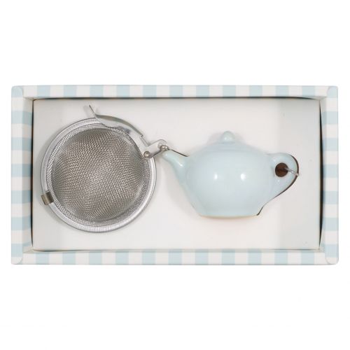 GREEN GATE / Nerezové sitko na čaj Teapot Pale Blue