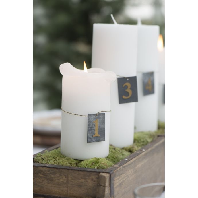 PlechovÃ© adventnÃ­ Å¡tÃ­tky s ÄÃ­sly - set 4 ks | Bella Rose