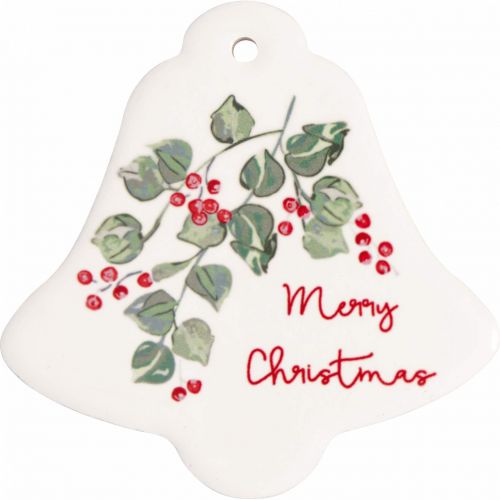 GREEN GATE / Keramický magnet Merry Christmas White - Set 4 ks