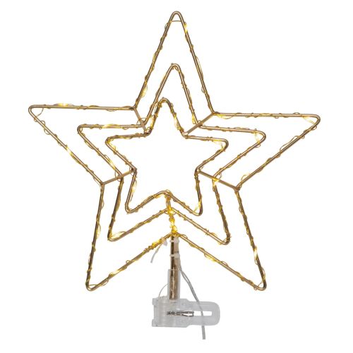 STAR TRADING / Svietiaca vianočná hviezda na stromček Topsy Brass