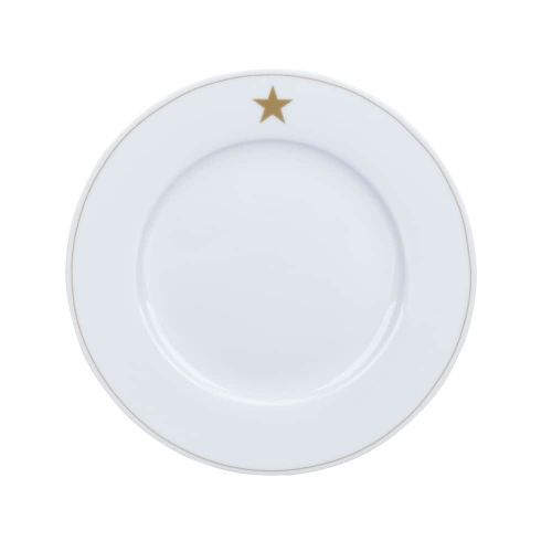 Krasilnikoff / Porcelánový dezertný tanier Star Gold 20 cm