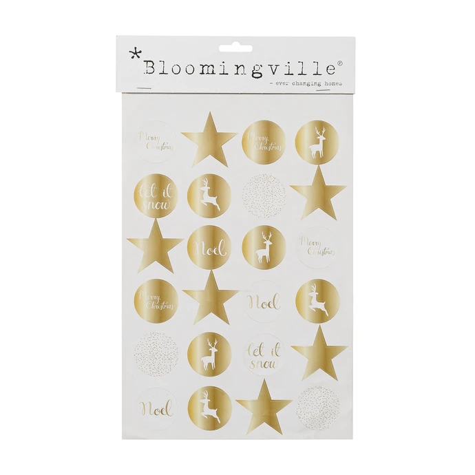 Bloomingville / Vianočné nálepky Gold - 24 ks