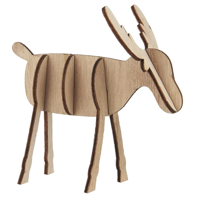 Ib Laursen / Dekorativní dřevěný sob Natural 10 cm