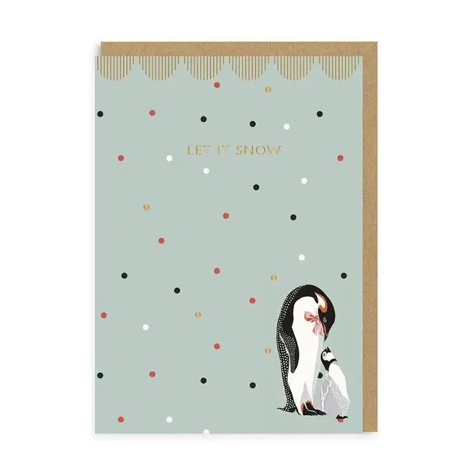 Ohh Deer / Vianočná pohľadnica Let It Snow Penguin