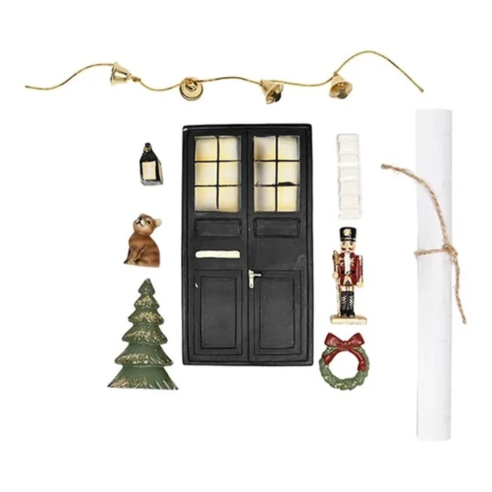 Det Gamle Apotek / Dekorativní dvířka pro vánoční skřítky Nisse Door- set 7 ks