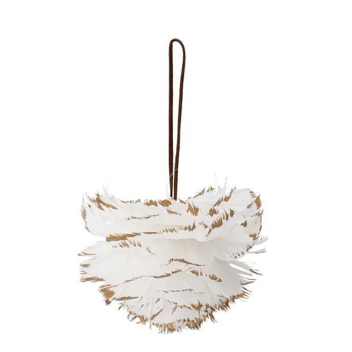 Bloomingville / Vianočná ozdoba White Feather 12 cm