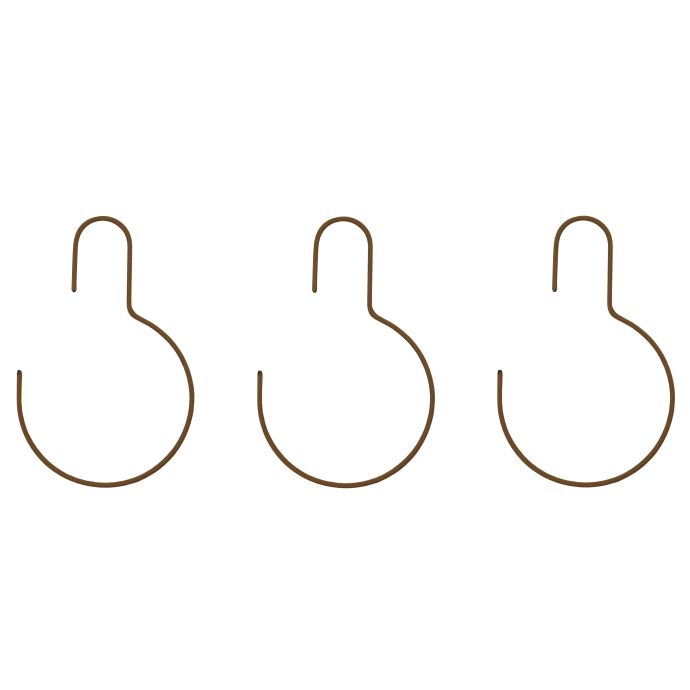 House Doctor / Kovový háček Wire Brown - set 3 ks