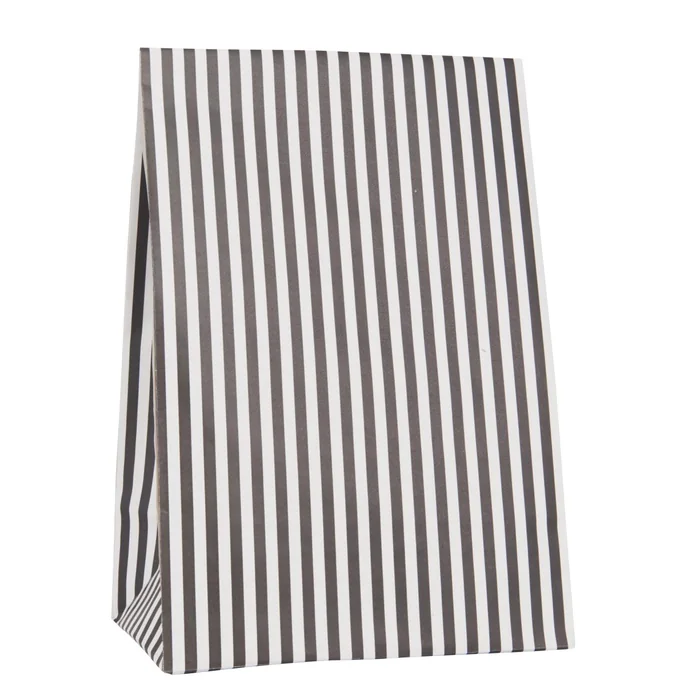 Ib Laursen / Papírový sáček Black stripes 28,5 cm