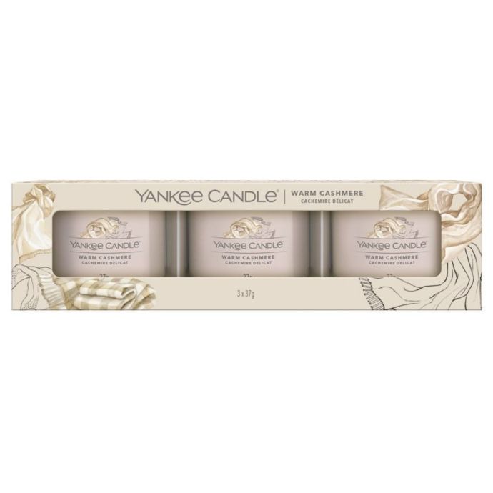 Yankee Candle / Votivní svíčka ve skle Yankee Candle 3 ks - Warm Cashmere