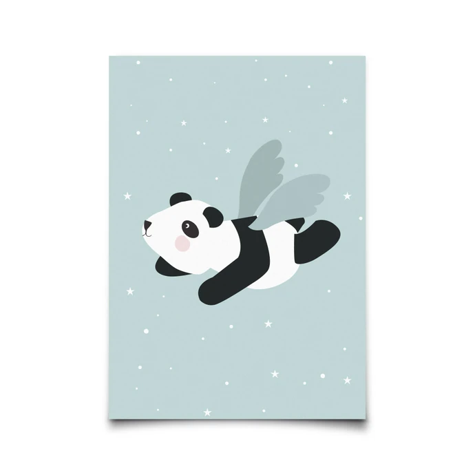 EEF lillemor / Pohľadnica Flying Panda Mint