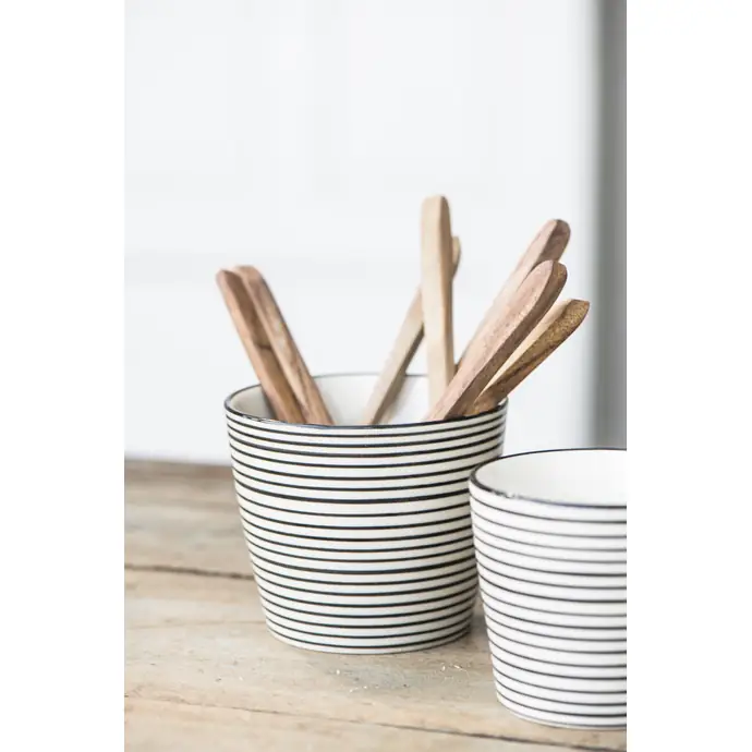 IB LAURSEN / Latte cup Casablanca black stripe