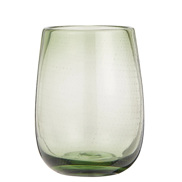IB LAURSEN / Skleněná váza Bubbles Olive 15 cm