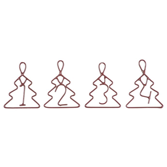 IB LAURSEN / Kovové štítky na adventné dekorácie Dark Red 1-4