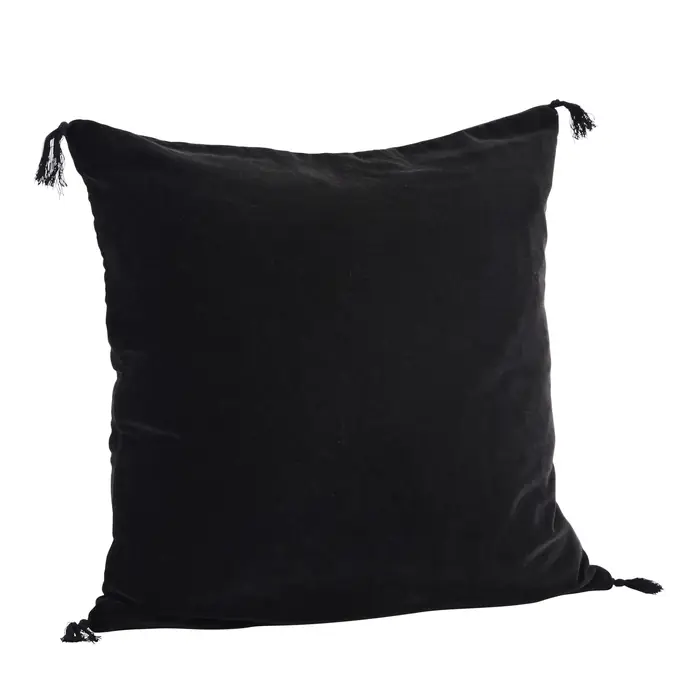 MADAM STOLTZ / Sametový povlak na polštář Black 50 x 50 cm