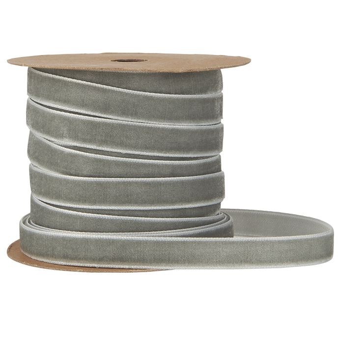IB LAURSEN / Sametová stuha na špulce Grey - 10m