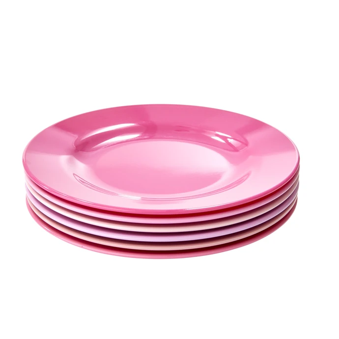 rice / Melaminové talířky Pink 20,3 cm - set 6 ks