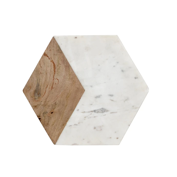 Hübsch / Prkénko Hexagonal marble 30 cm
