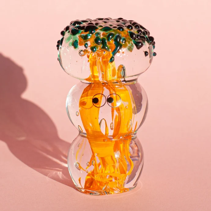 Studio Arhoj / Sklenená figúrka Crystal Blob Triple Orange