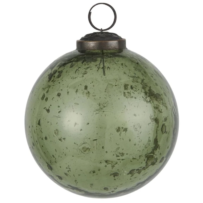 IB LAURSEN / Vánoční baňka Pebbled Glass Moss Green