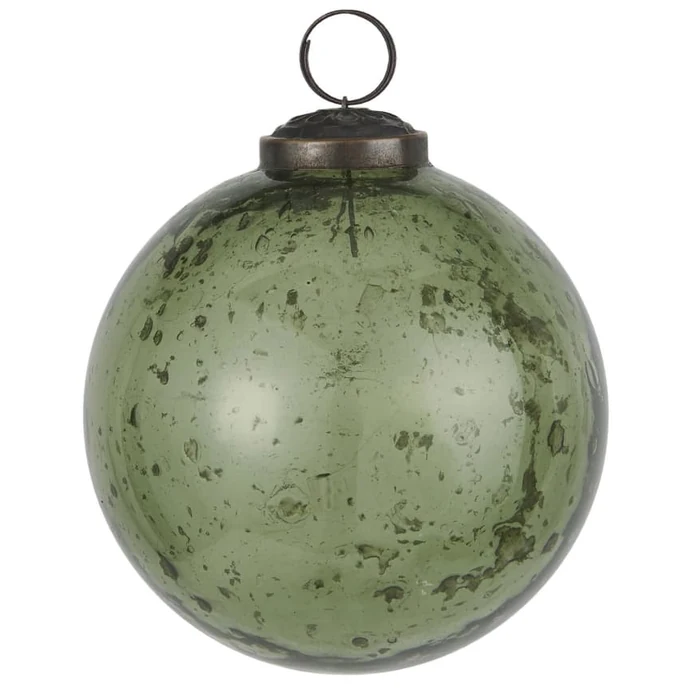 Ib Laursen / Vánoční baňka Pebbled Glass Moss Green