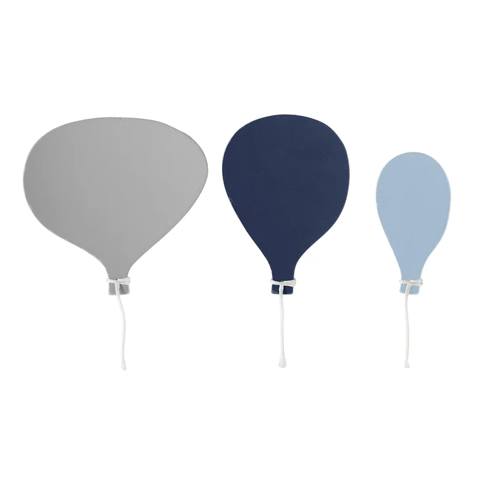 Bloomingville / Drevené vešiačiky Balloon Blue - set 3ks