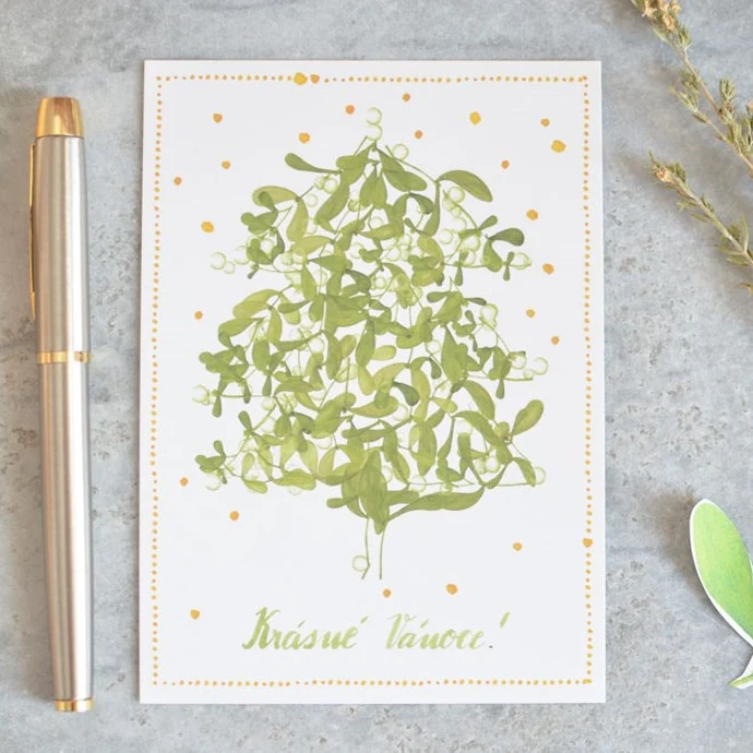MANKAI Paper / Vánoční pohlednice Stromeček ze jmelí