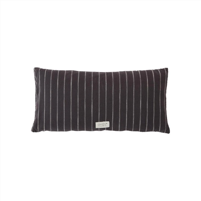 OYOY / Polštář z organické bavlny Kyoto Anthracite 30×60 cm