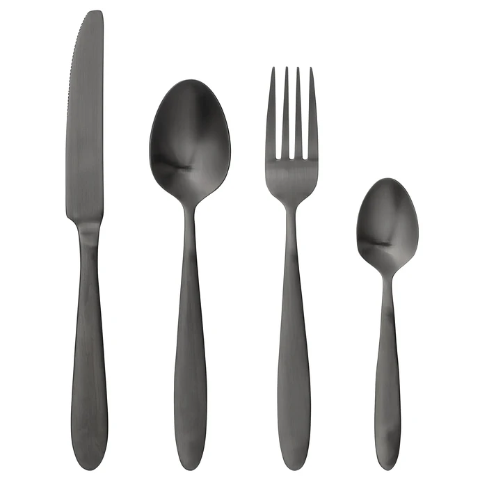 Bloomingville / Sada příborů Black Finish - set 4 ks