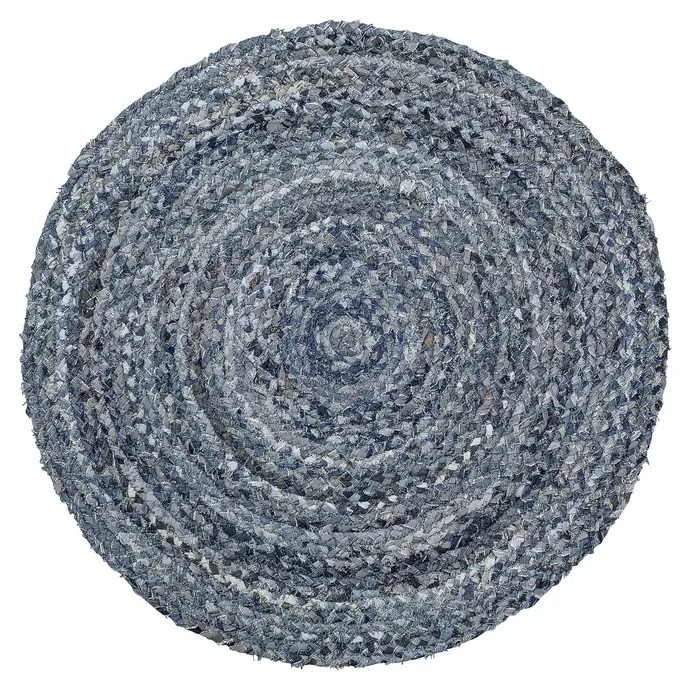 Bloomingville / Okrúhly prepletaný koberec Blue Denim