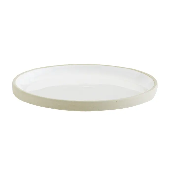 MADAM STOLTZ / Keramický talíř Pottery White 25,5 cm