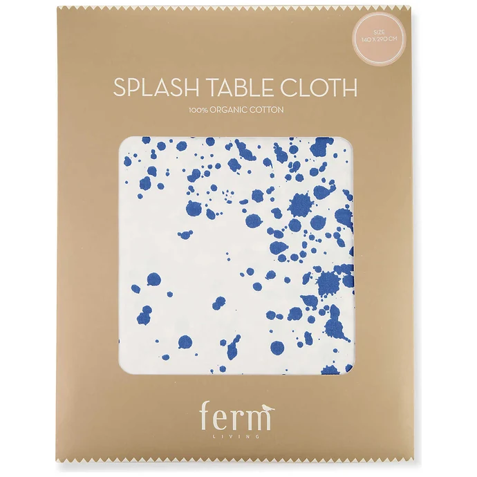Ferm Living / Bavlnený obrus Splash Blue 140x290 cm