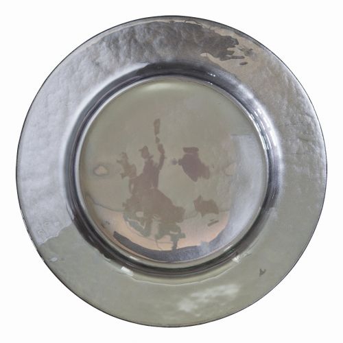 GREEN GATE / Skleněný talíř Silver pearl 25 cm