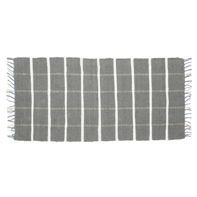 Hübsch / Tkaný kobereček Grey/white 60x120 cm