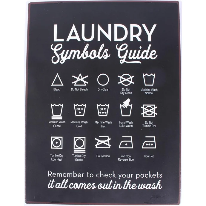 La finesse / Plechová ceduľa Laundry Guide