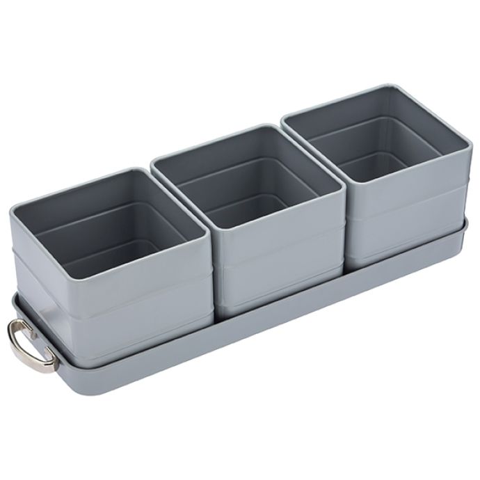 Kitchen Craft / Plechové kvetináčiky na bylinky French grey