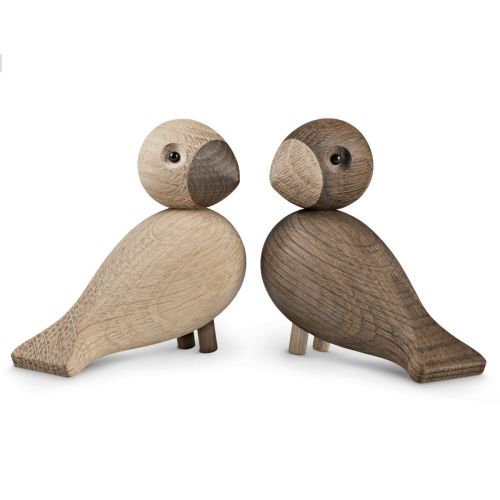 Kay Bojesen Denmark / Drevené vtáčiky Lovebirds Oak Wood - set 2 ks